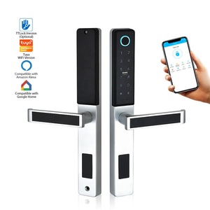 Tuya מנעול חכם wifi ו טביעת אצבע מנעול דלת חכם עם הוראות מתכווננות להתמודד עם סיסמא זמנית