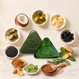 Màu Xanh Lá Cây Xà Phòng Lá Gội Đầu Solide Tự Nhiên Rắn Tóc Dầu Gội Thanh Xà Phòng Cho Rụng Tóc Không Có Bao Bì - Product Image 2