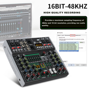 Xtuga <strong>6</strong> Channel <strong>Audio</strong> Mixer Portable Sound Mixing Console USB <strong>Interface</strong> Computer <strong>Input</strong> 48V Phantom Monitor <strong>Audio</strong> Recording - Product Image 5