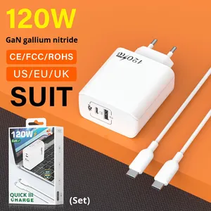 Üretici kaynağı 120W USB + C tipi elektrikli şarj seti OTP korumalı şarj kulaklık Apple için Huawei ve Xiaomi için - Product Image 2