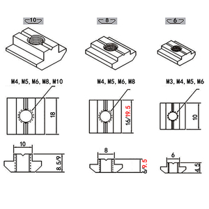 T Khe Cắm Nut Carbon Thép Mạ Kẽm Được Sử Dụng Cho 6Mm/8Mm/10Mm Khe Cắm Nhôm Hồ Sơ Khe Cắm Trượt Nut Vuông T Nut - Product Image 1