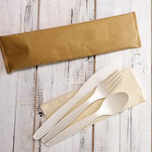 Nhựa miễn phí dùng một lần phân hủy sinh học ngã ba đồ ăn bột bắp Bộ đồ ăn và thiết lập dao kéo - Product Image 1