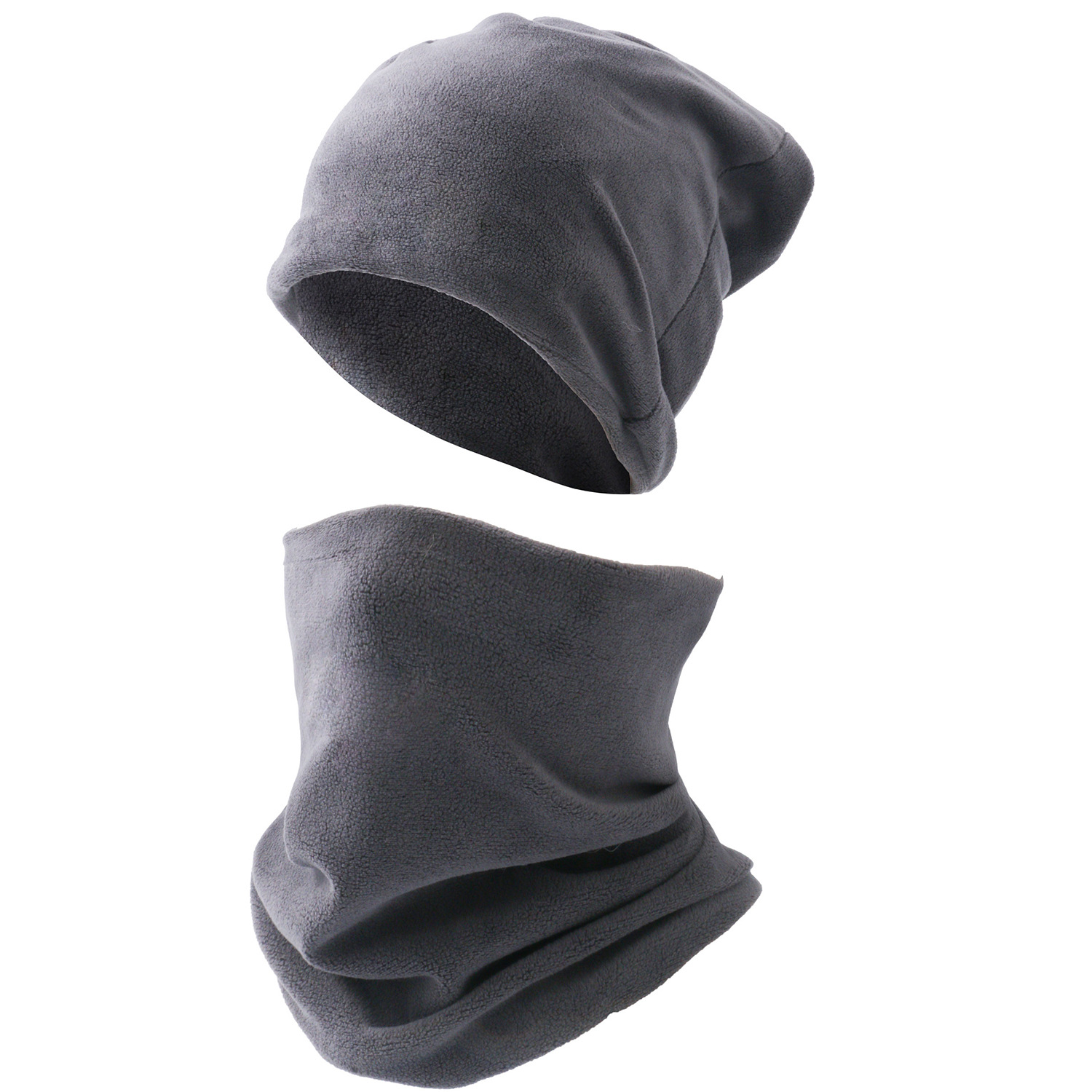 Gray (hat and scarf) two-piece set