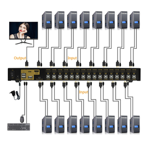 JideTech HDMI USB <span class=keywords><strong>KVM</strong></span>交换机16端口，分辨率高达4K @ 30hz，支持热键鼠标切换
