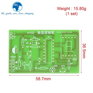TZT DIY LED Pcb Digital Display LED Logic Pen Electronic <strong>Kit</strong> High and Low Level Test <strong>Circuit</strong> Soldering Practice Board <strong>Kit</strong> - Product Image 2