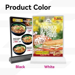 A4 LED Display Desktop Menu Board Rechteck Acryl und Kunststoff Leucht kasten für Innen werbung Stilvolle dekorative Funktion