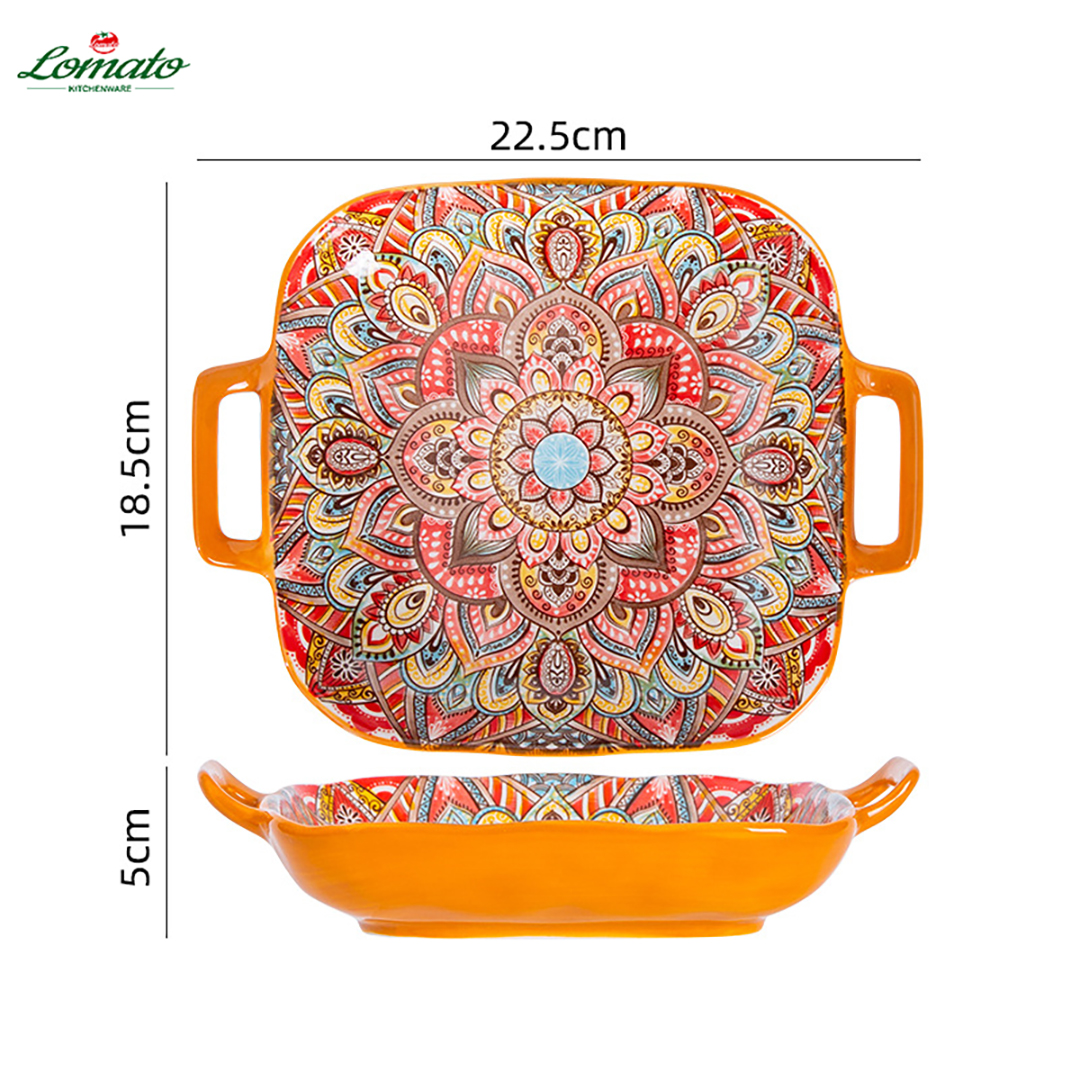 9-inch double-handle square plate