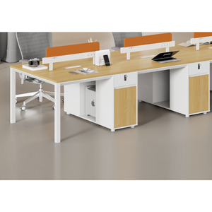 Modern Design Executive Wooden Office Workstation Durable Rectangle Desk and Drawer Set with <strong>Computer</strong> Partition - Product Image 2