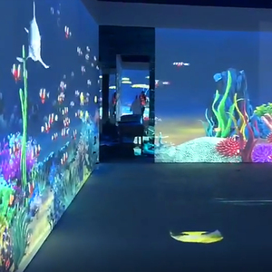 Sistemas de proyección 3D multicanal, proyección inmersiva con fusión de bordes para paredes, suelo, techo, museos y exposiciones