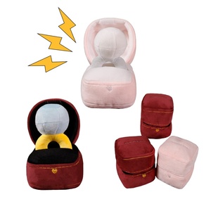 Custom New Arrival Hide and Seek Ring <strong>Box</strong> Pet Chew Toy Dog Squeaky <strong>Plush</strong> Diamond Ring Toys Hide Food Jewelry <strong>Box</strong>