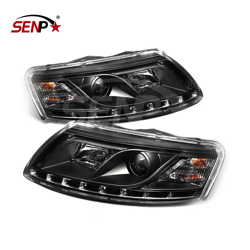 SENPEI Auto Body System Parts Fit 05-08 Audi A6 Black R8 Style DRL Daylight LED Strip proiettore fari muslimah, 4 f0941004