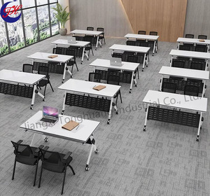 会议室办公培训用双人办公桌可折叠会议桌椅子组合 - Product Image 6