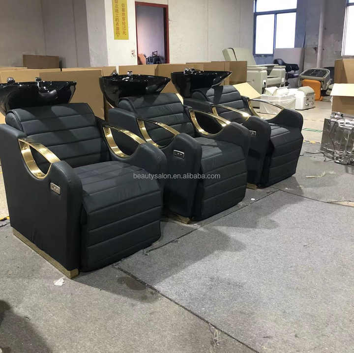 Customized Modern Hair Washing Station Barber Shop Beauty Salon Equipment Electric Shampoo Chair with Ceramic Shampoo Bowl
