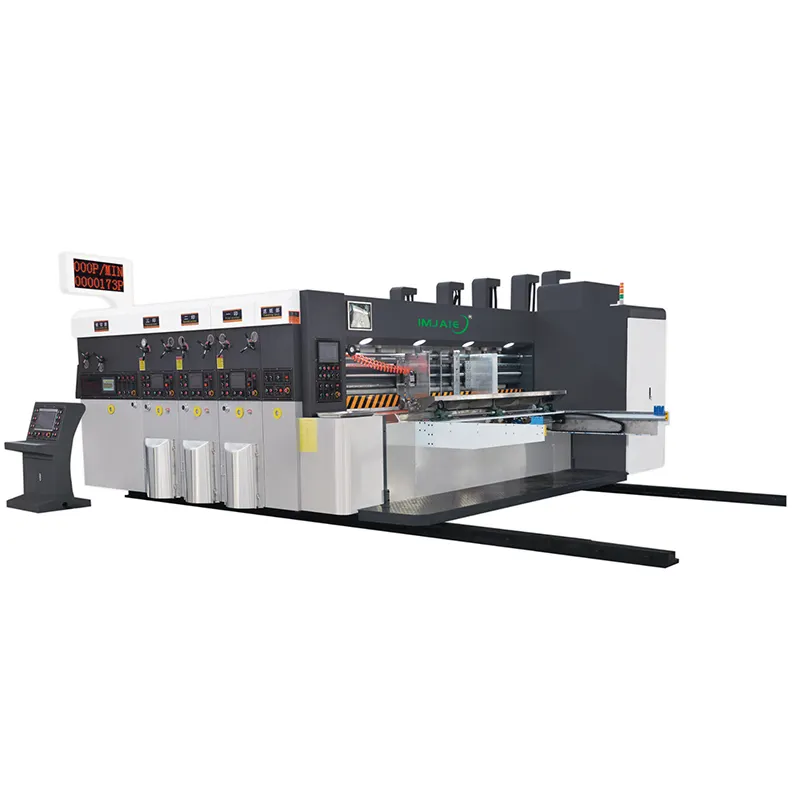 Máquina troqueladora rotatoria ranuradora impresora flexográfica alimentador de borde de plomo de alta velocidad control PLC