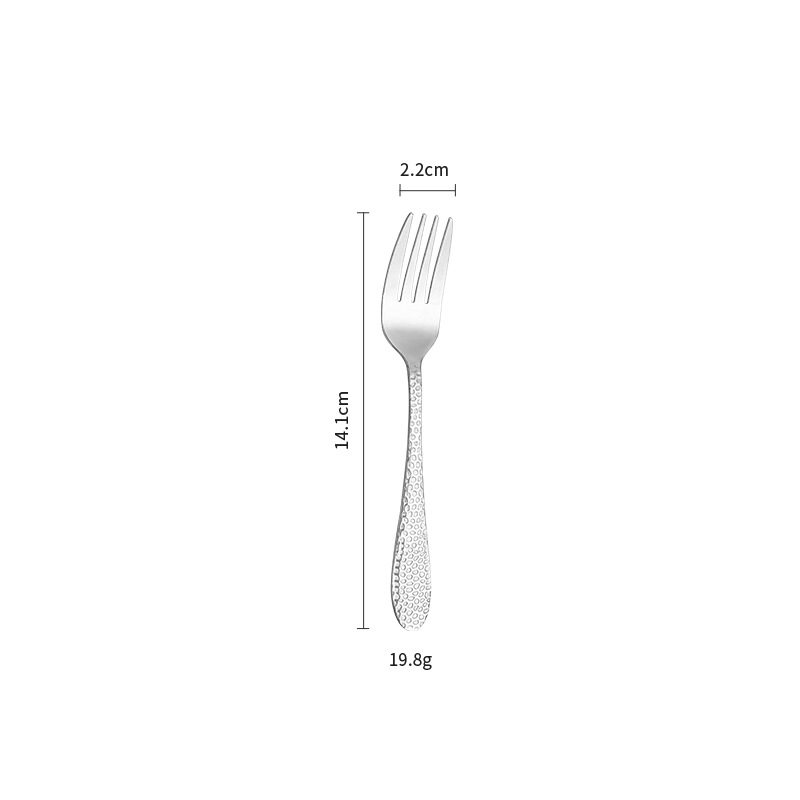 Snake skin pattern tea fork - silver opp