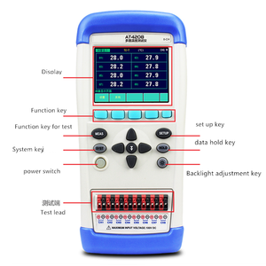 ARMマイクロプロセッサーを備えたハンドヘルド8チャンネル温度データロガーメーター - Product Image 4