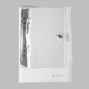 Trasparente IN PVC Morbido 6-Raccoglitore Ad Anelli Della Copertura w/Chiusura A Scatto Pulsante per Anello-Bound Planner Pagine, a5 A6 A7 Riutilizzabile Guscio Notebook