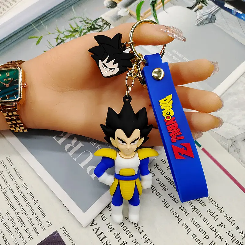 Anime Son Goku karikatür sıcak satış 3D PVC anahtarlık araba anahtarlık çanta kolye bebek kolye anahtarlık