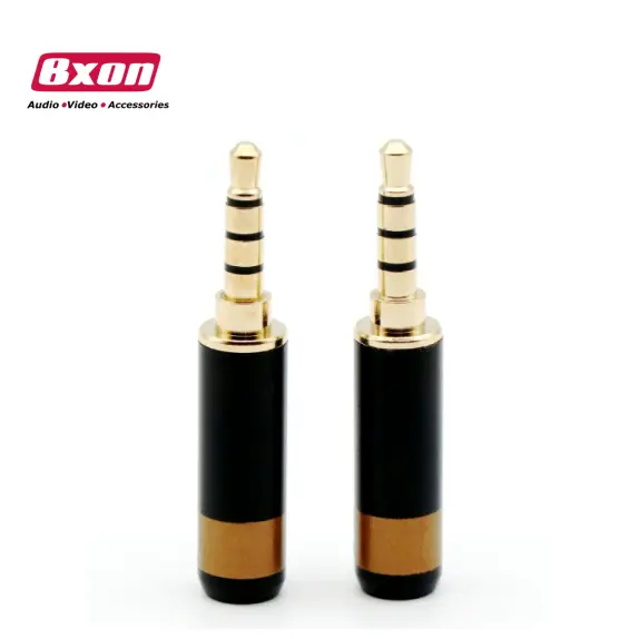 Mini Conector estéreo de Audio TRRS, 3,5mm, chapado en oro