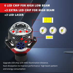 HFL OEM 128W Bi LED Projector เลนส์3.0แสงเลเซอร์9-16V 6000K 90W Bi โปรเจคเตอร์ LED โปรเจคเตอร์ขนาด3นิ้ว - Product Image 5