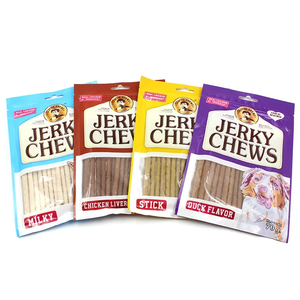 Venta al por mayor OEM Premium Natural varios sabores Jerky Dental Chews Pet <span class=keywords><strong>Food</strong></span> Sticks Snacks Pollo Entrenamiento Perro Golosinas Tiras secas - Product Image 4