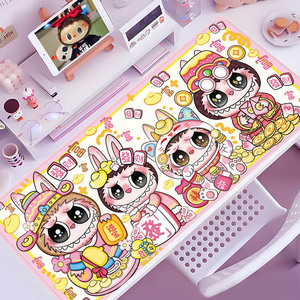 Labubu Merry Christmas Series Mouse Pad Non-Slip Rubber Edege Large Office <strong>Keyboard</strong> Cute Home <strong>Computer</strong> Desk Mat Festival Present - Product Image 3