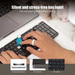 Nuevos accesorios de computadora, teclado portátil para juegos para tableta iPad, teclado numérico, Mini teclado inalámbrico plegable recargable