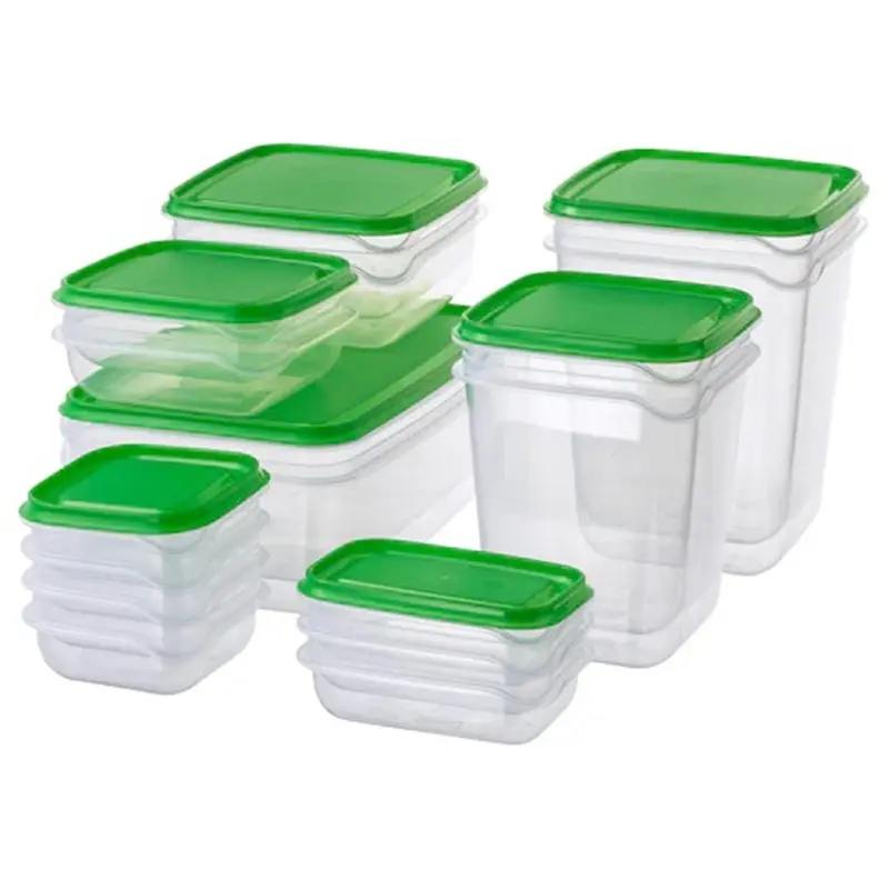 Caixa de refeição de plástico, conjunto de 17 peças de alta qualidade e grande capacidade com tampa multi-função de armazenamento de alimentos