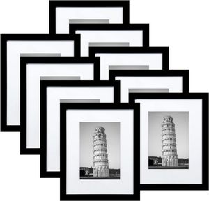 壁取り付け用のSTANDWIDE木製フォトフレームまたは9つのディスプレイ写真の卓上セット5x7または8x10フレーム写真サポート - Product Image 1