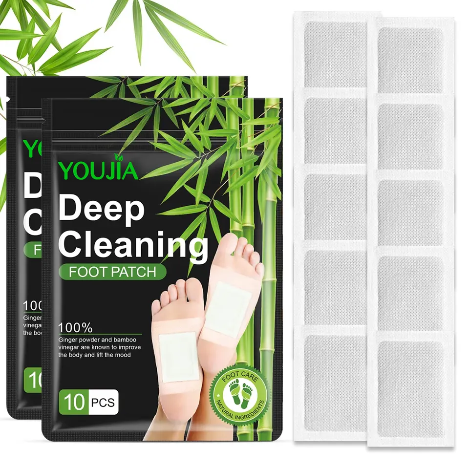2023 venda quente Deep Cleansing Foot Pads para Stress Relief, Melhor Sleep & Foot Care Bamboo vinagre Detox Foot Patch