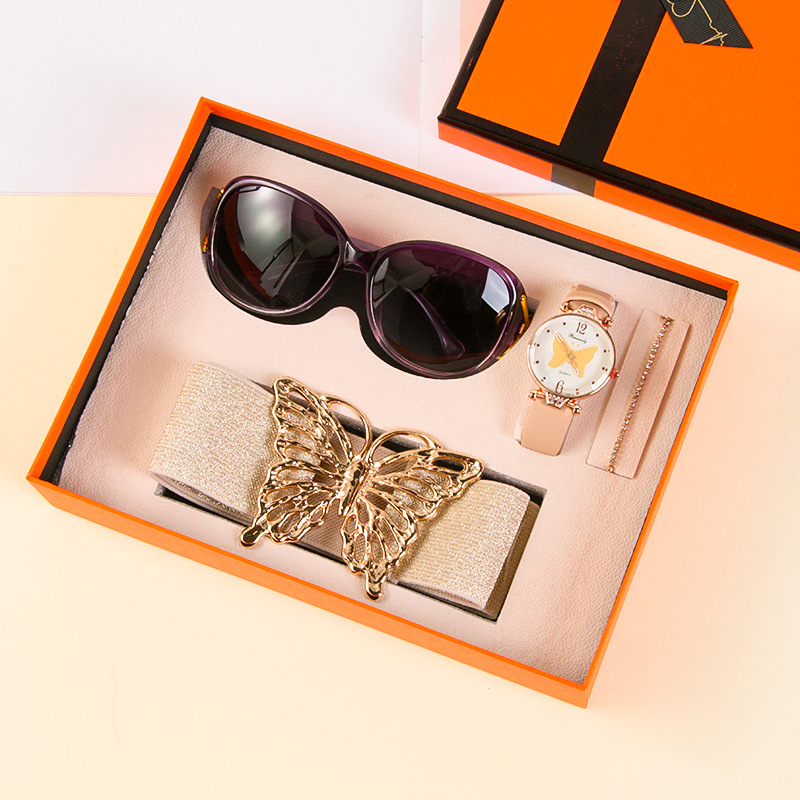 5-piece set (sunglasses, watch, bracelet, belt, gift box)
