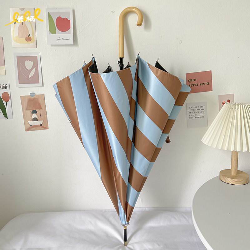 Blue coffee striped straight rod