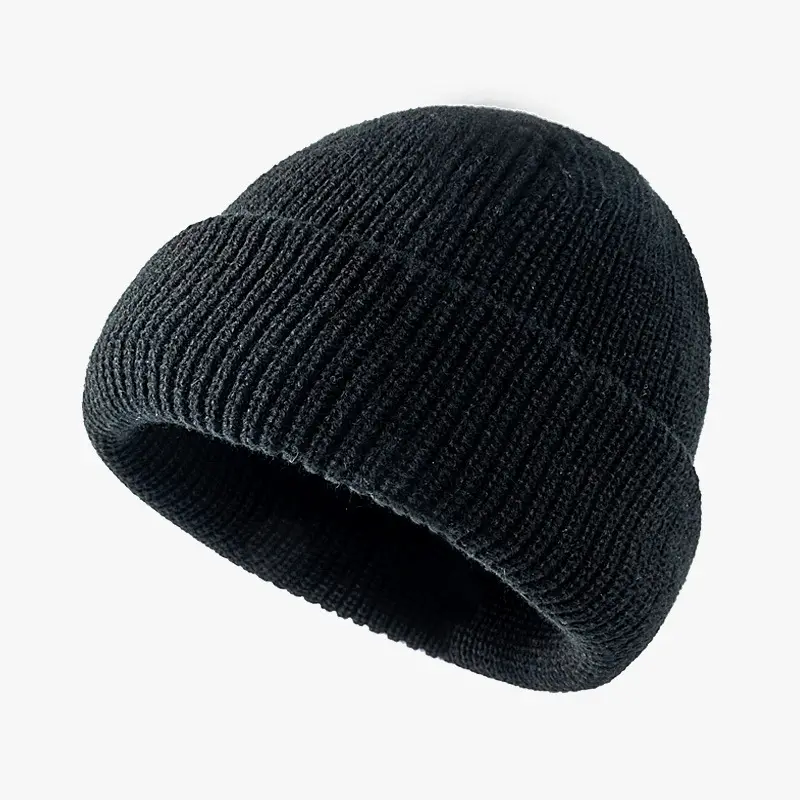 Gorro curto de malha liso personalizado, gorro de malha lisa com aba personalizada 2022