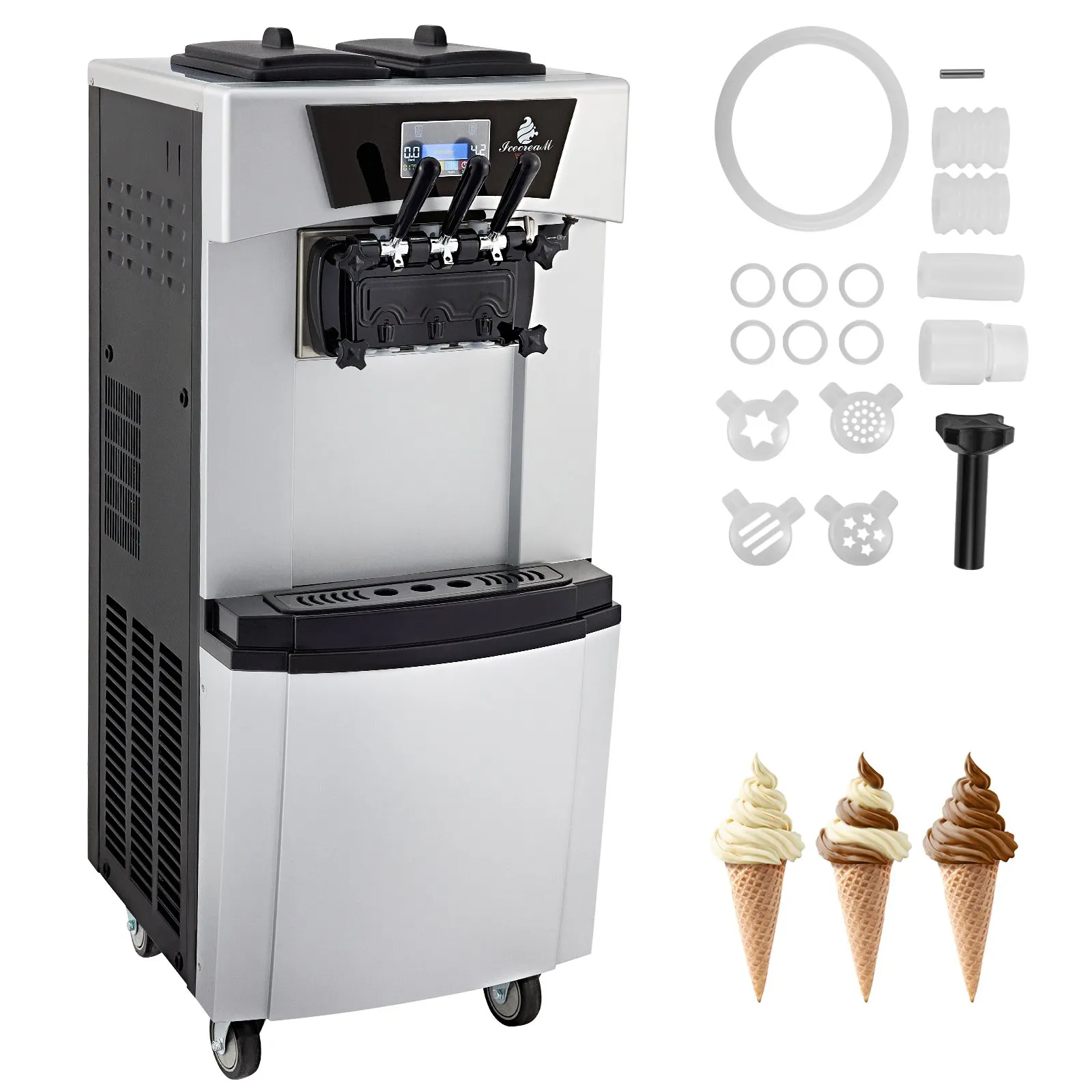 Macchina per gelato 20-30L/H macchina per gelato Soft 2 + 1 gusti macchina per servire Soft 2450W macchina per Yogurt congelato per Snack Bar Cafe