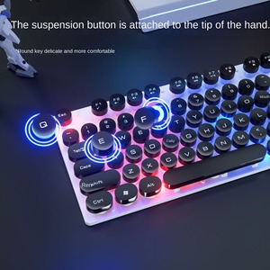 Black Mixed Color Wired USB Mechanical Mouse Set Multimedia <strong>Keys</strong> Notebook Compatible Thin Film Type for Gaming Office <strong>Use</strong> - Product Image 2