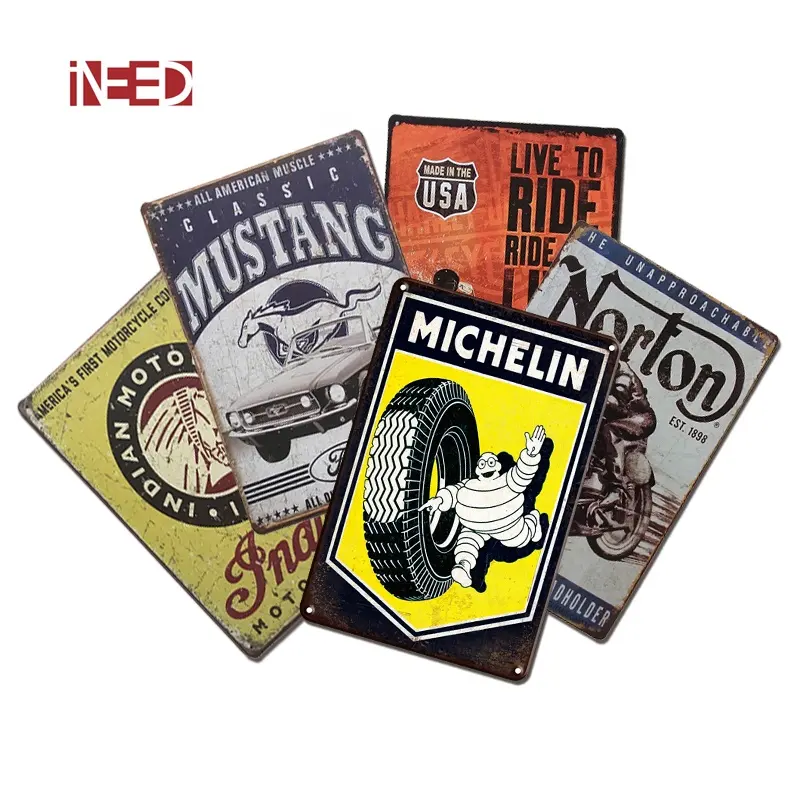 Placas de metal retrô para carros, quadros de metal personalizados 20x30 cm de estanho retro vintage