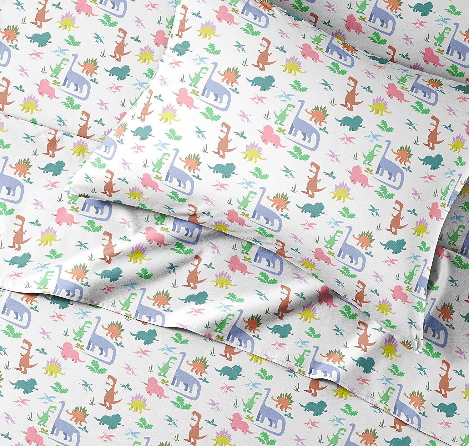Dinosaur Digital Print 100% Polyester Toddlers Bed Sheets for Children