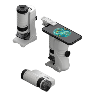 科学学習玩具3 in 1ポータブル折りたたみ式子供用顕微鏡60-200Xハンドヘルドポータブル観察顕微鏡ブラケット子供用 - Product Image 1