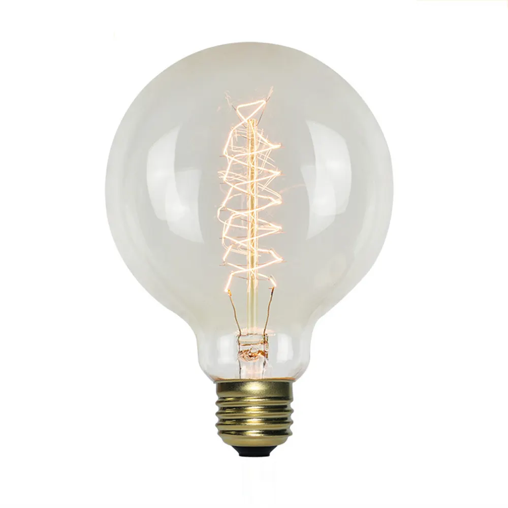 G-95 спираль вольфрамовый свет галогенных ламп накаливания 220V 40 W светодиодные лампы Эдисона из янтарного стекла 40 Ватт LED лампа в винтажном стиле Эдисон лампы