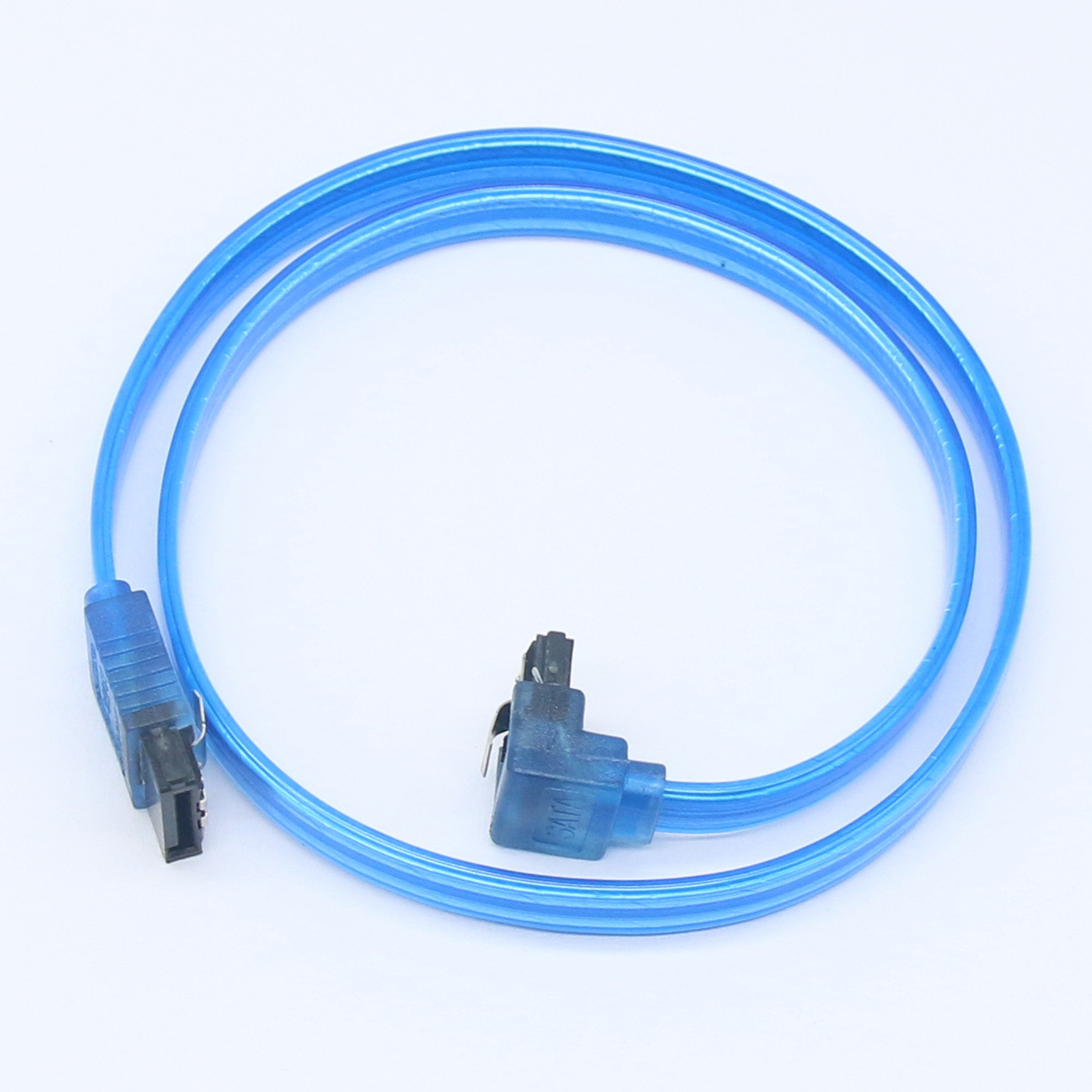 Transparent blue straight and curved