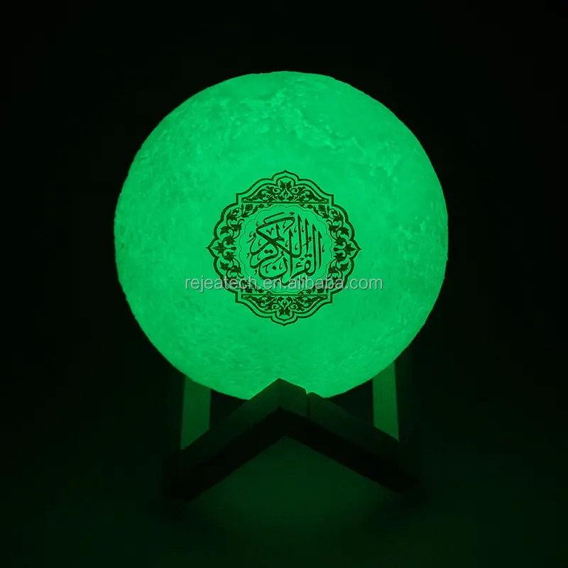Nhà Máy Giá màu xanh t00th kỹ thuật số ánh sáng mặt trăng đèn quran surah và ayat MP3 khuếch đại không dây Board xách tay ghi người chơi