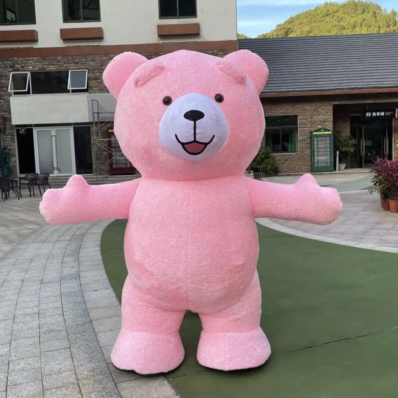 Net celebridade urso roupas adulto inflável urso dos desenhos animados mascote traje boneca terno cabeça de pelúcia capa à venda