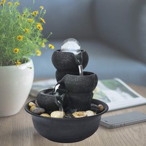 小さなリラクゼーション滝機能オフィス用の上部にLEDボールが付いた噴水 - Product Image 1