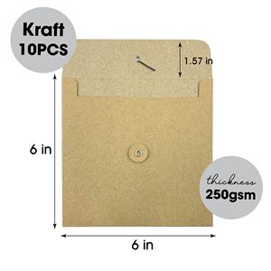 Benutzer definierte Brown Blank A7 A9 Mailing Kraft Self Seal String Datei Ordner Umschlag mit Button String - Product Image 2