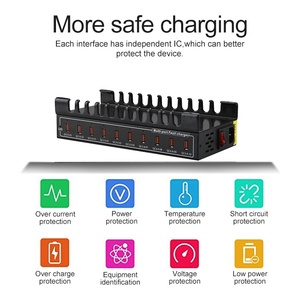 Çoklu usb şarj istasyonu 10-port usb QC şarj istasyonu - Product Image 2