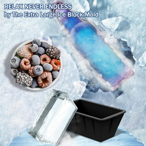 Molde de bloque de hielo de silicona reutilizable personalizado, bandeja de cubitos de hielo grande de fácil liberación para acampar al aire libre, herramienta para hacer helados - Product Image 5