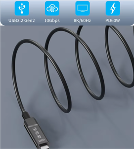 Fábrica Usb3.2 Gen2 10gbps Cable de fibra óptica 10g Transmisión Pd60w Tipo-C a C Cable USB de fibra óptica para dispositivos móviles Vr - Product Image 4