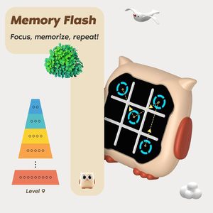 AI Learning Tic-Tac-Toe & ChessモードキットSTEM教育X & O戦略ゲーム用漫画フクロウ - Product Image 4