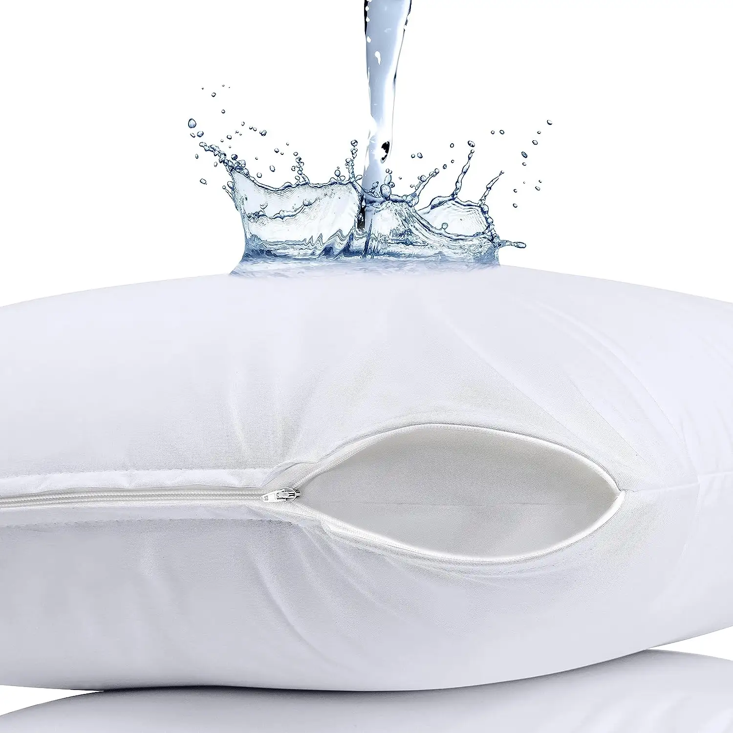 Ropa de cama Protector De Almohada impermeable con cremallera Queen Bed Bug Proof Pillow Encasement