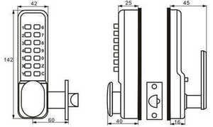 Accesso meccanico Keyless Digital Push Button Door Lock Key Pad Code Combination - Product Image 6